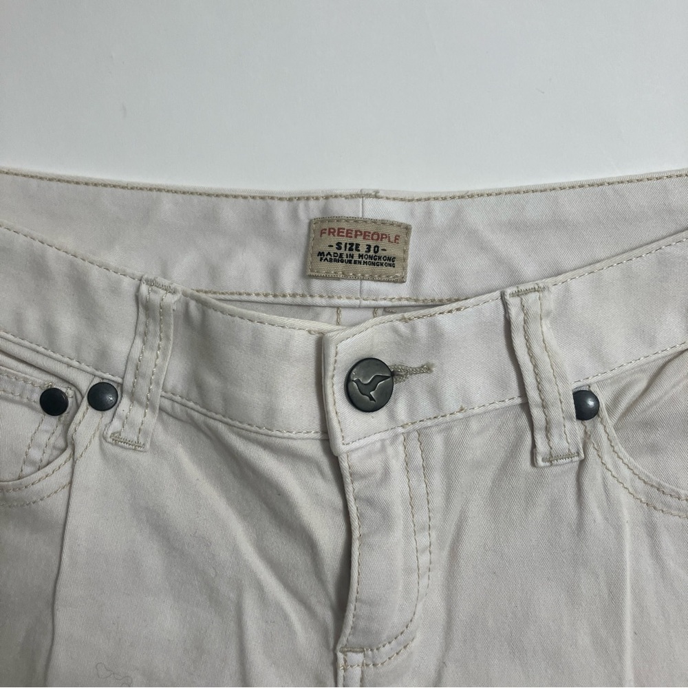 FREE PEOPLE white denim crop flare jeans NWT - Picture 3 of 6
